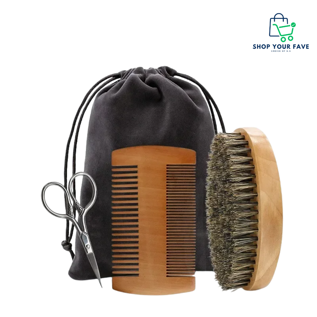 Men’s Dual-Edge Wooden Beard Comb