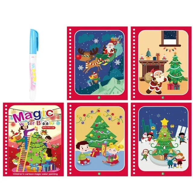 Magic Water Coloring Book for Kids | Reusable No-Mess Drawing Pad