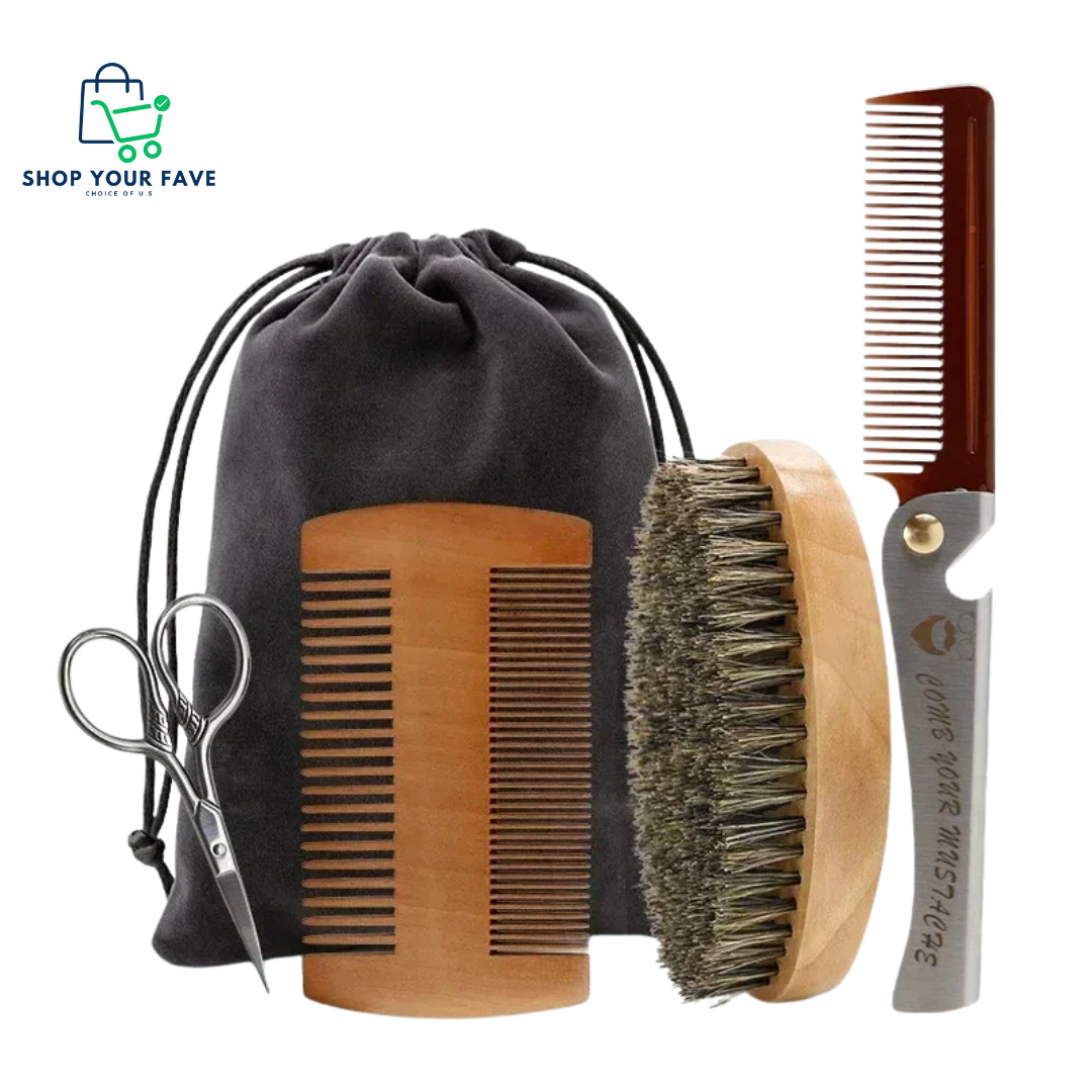Men’s Dual-Edge Wooden Beard Comb