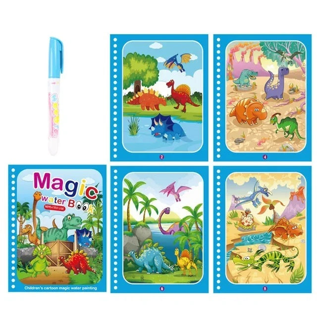 Magic Water Coloring Book for Kids | Reusable No-Mess Drawing Pad