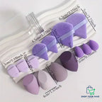 12 Pcs Pink Makeup Sponge Set with Storage Jar