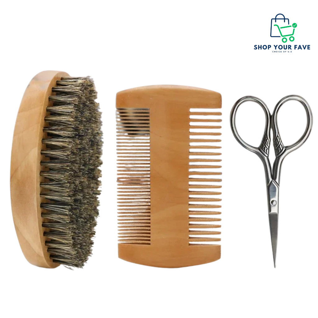 Men’s Dual-Edge Wooden Beard Comb