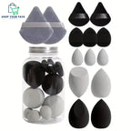 12 Pcs Pink Makeup Sponge Set with Storage Jar