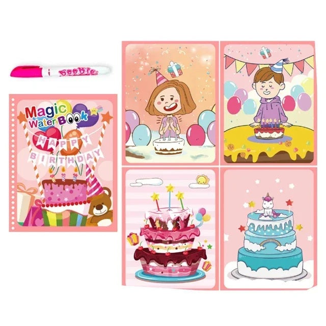 Magic Water Coloring Book for Kids | Reusable No-Mess Drawing Pad