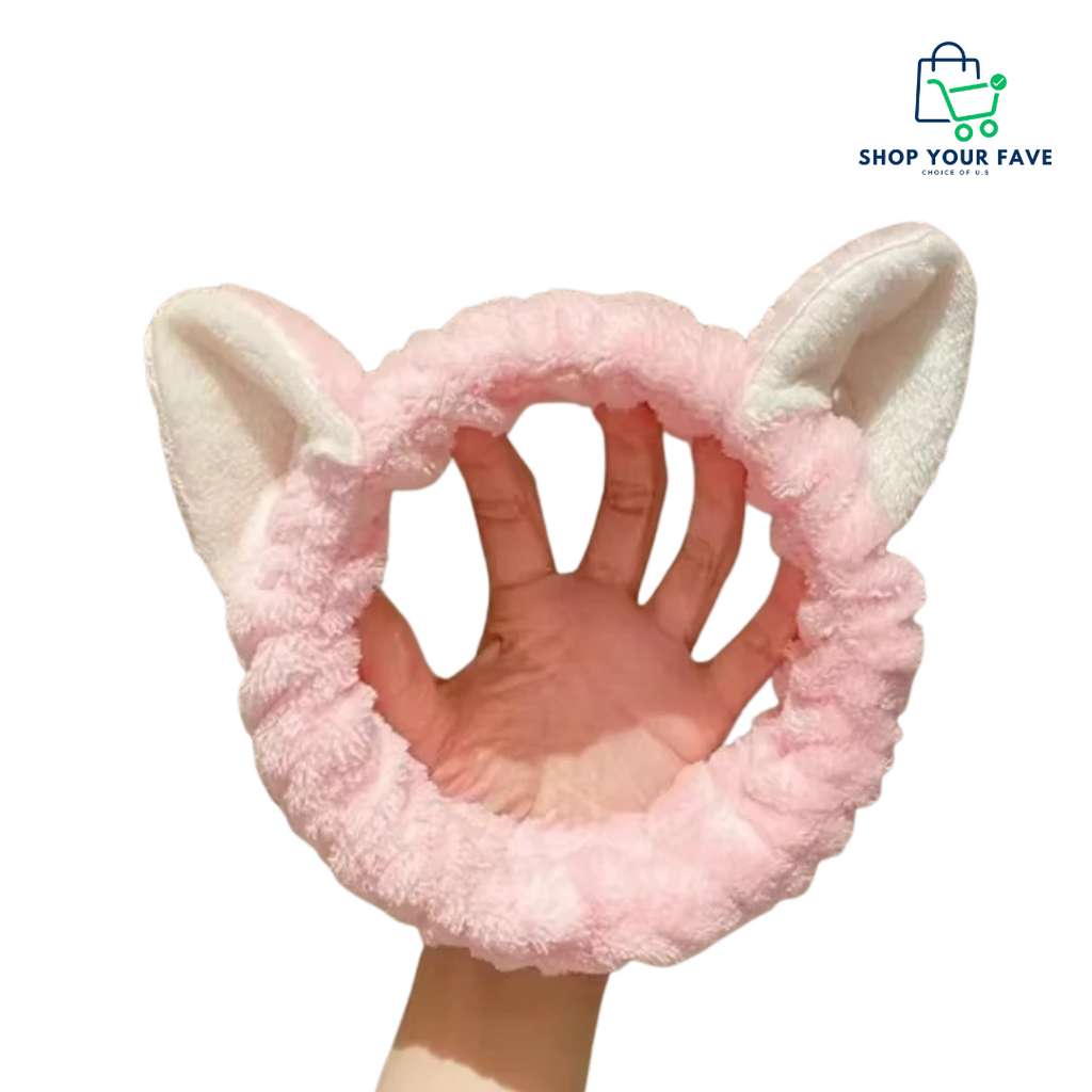 Plush Cat Ear Spa Headband