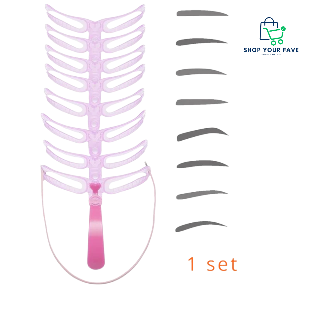 8-in-1 Reusable Eyebrow Shaping Stencil Kit