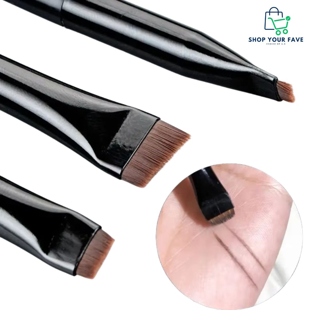 3-Piece Precision Eyeliner & Eyebrow Brush Set
