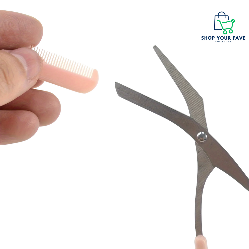 Precision Eyebrow Scissors with Built-In Comb