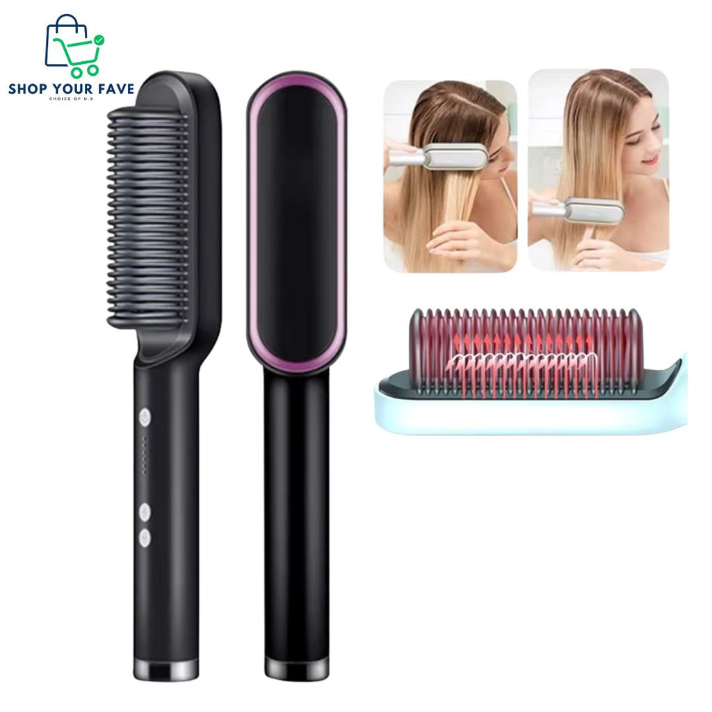 2-in-1 Hair & Beard Straightener Brush