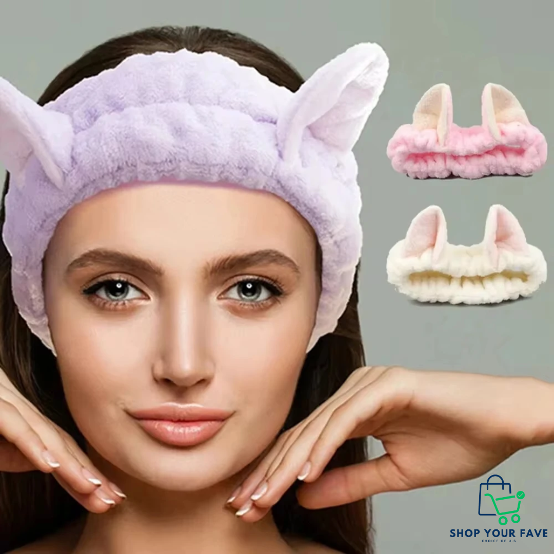 Plush Cat Ear Spa Headband