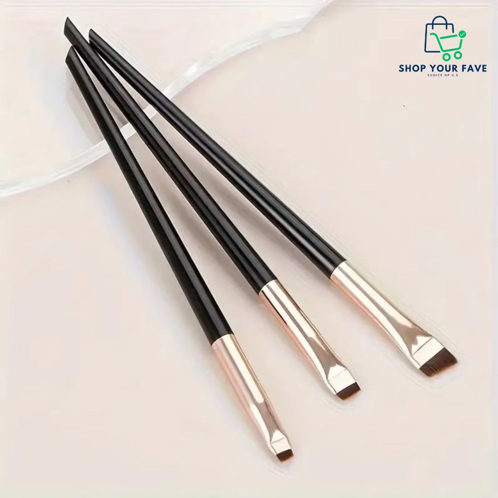 3-Piece Precision Eyeliner & Eyebrow Brush Set