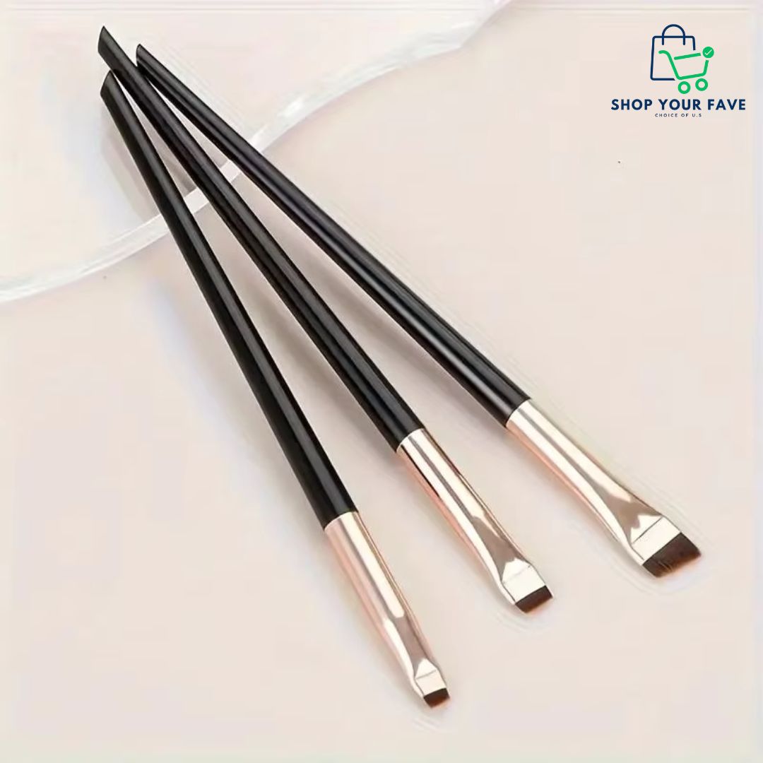 3-Piece Precision Eyeliner & Eyebrow Brush Set