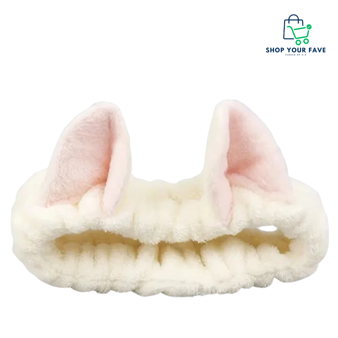 Plush Cat Ear Spa Headband