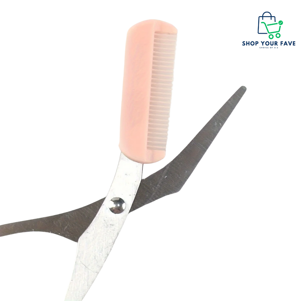 Precision Eyebrow Scissors with Built-In Comb