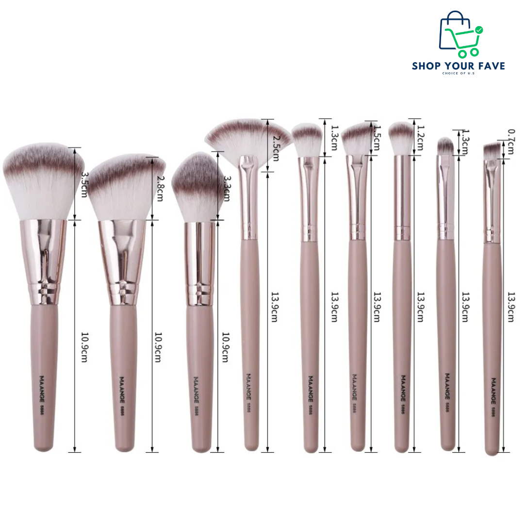 Maange 9-Piece Luxe Makeup Brush Set