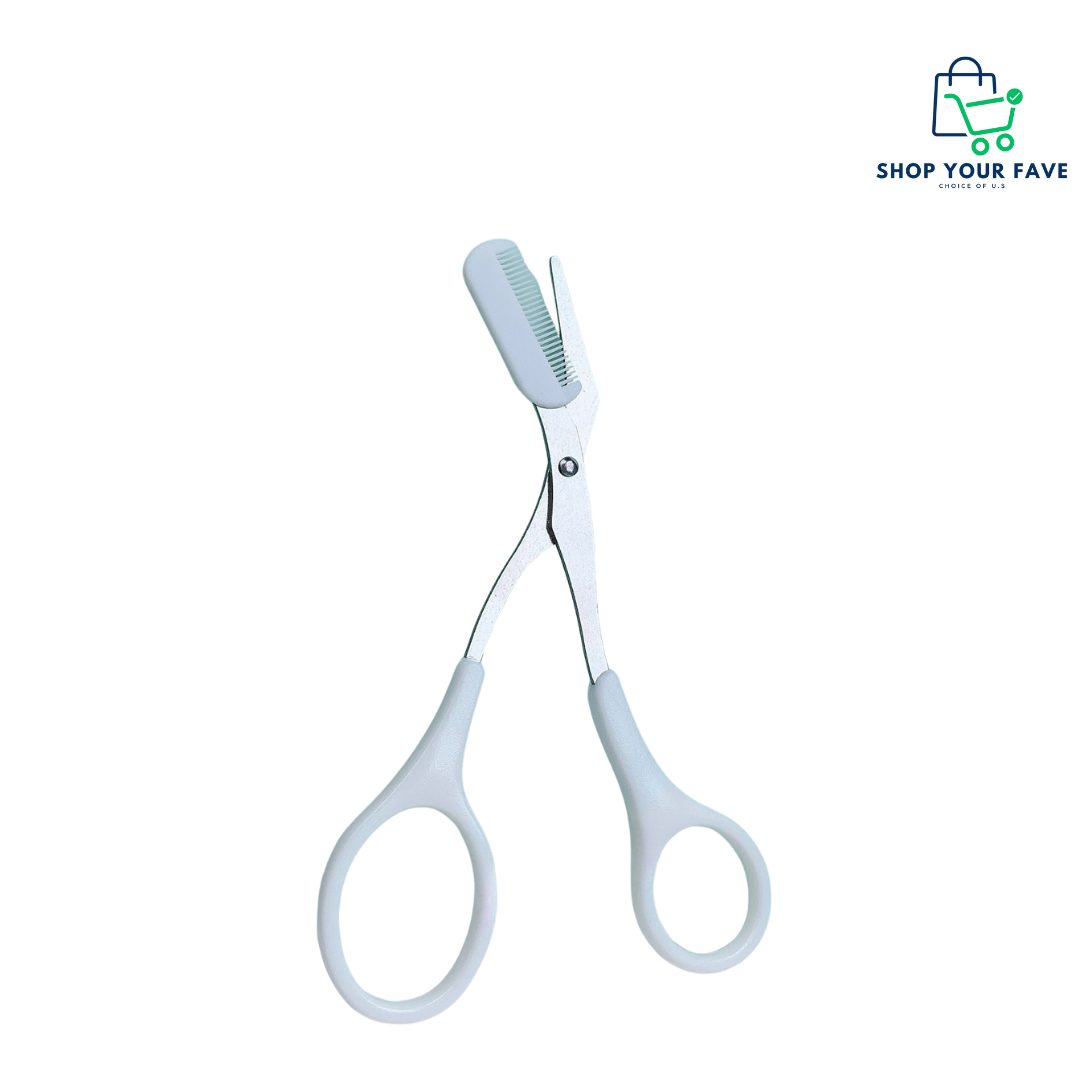 Precision Eyebrow Scissors with Built-In Comb