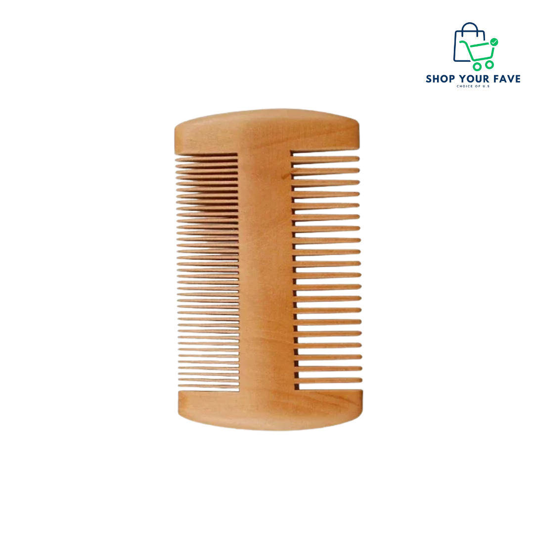 Men’s Dual-Edge Wooden Beard Comb