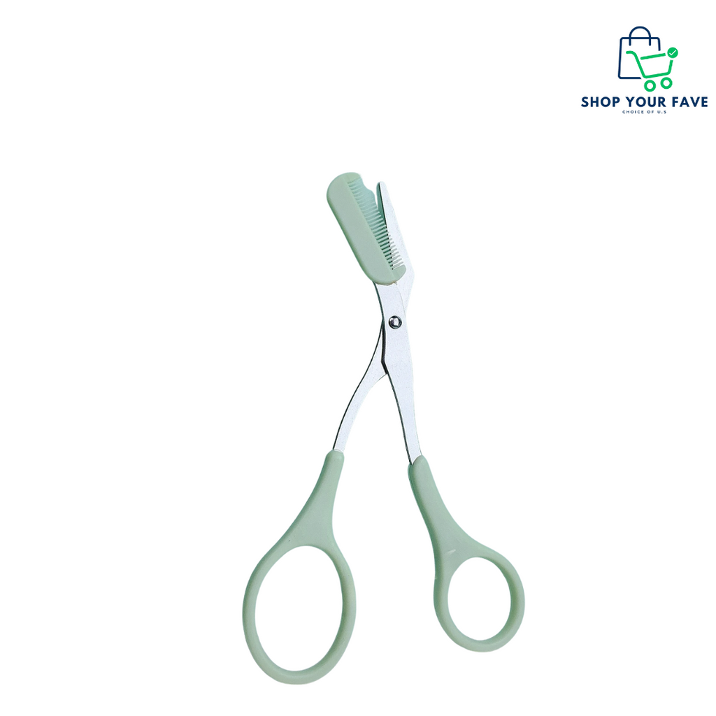 Precision Eyebrow Scissors with Built-In Comb
